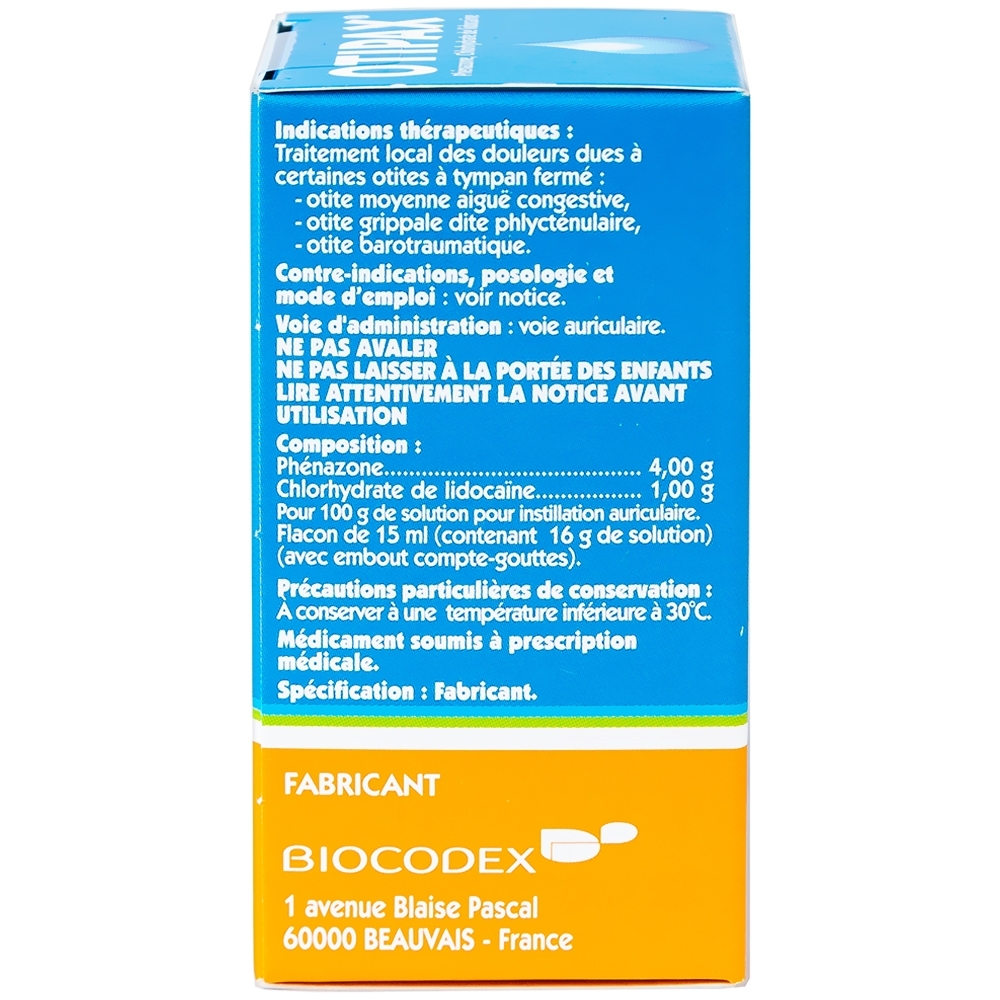 Hình ảnh Thuốc nhỏ tai Otipax Biocodex điều trị đau do viêm tai (15ml)