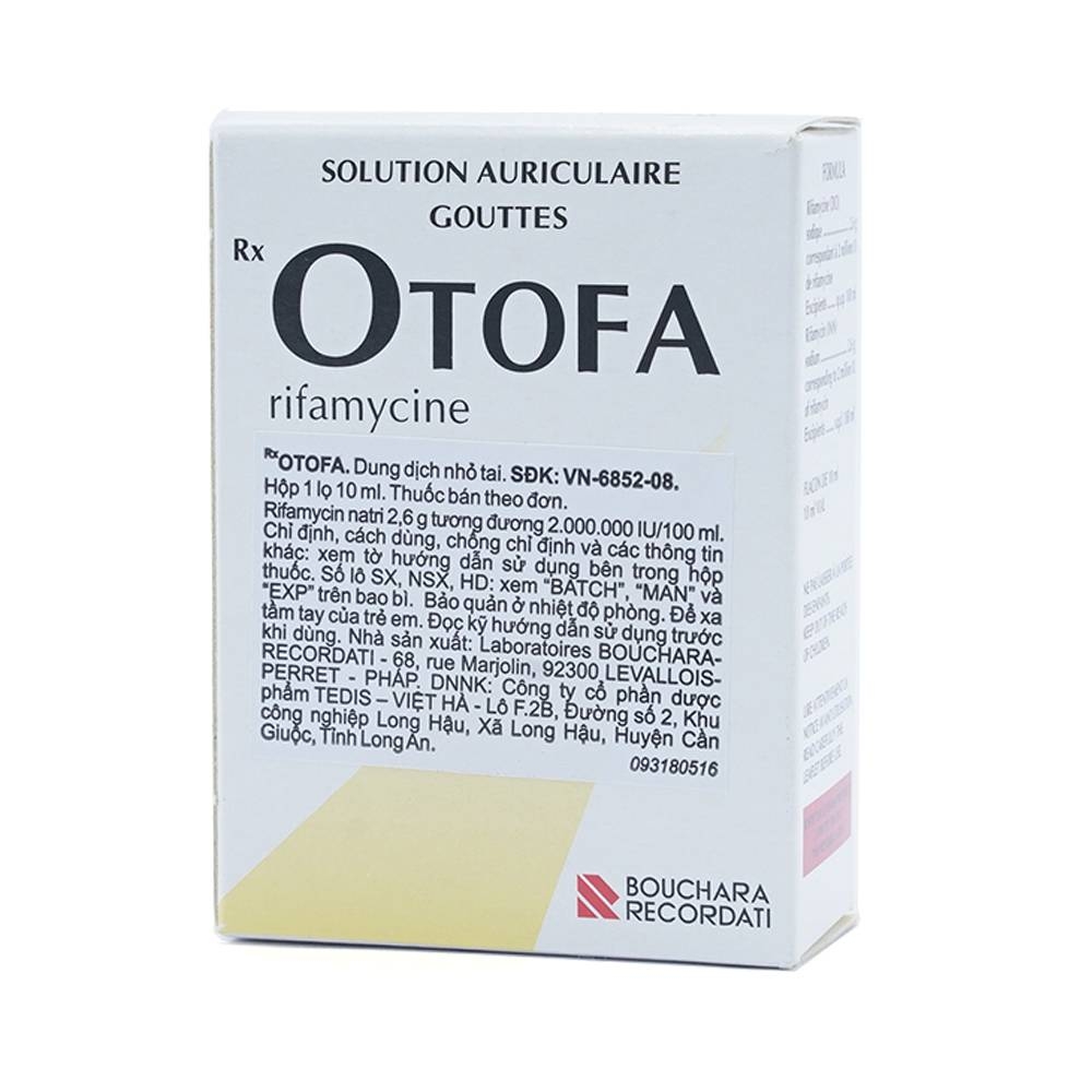 Hình ảnh Thuốc nhỏ tai Otofa Bouchara điều trị các dạng chảy mũ tai, viêm tai mạn tính (10ml) 