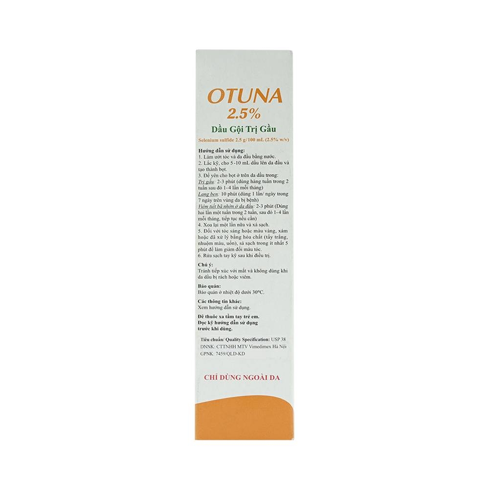 Hình ảnh Dầu gội trị gàu Otuna 2.5% giảm viêm da tiết bã nhờn ở da đầu (120ml)