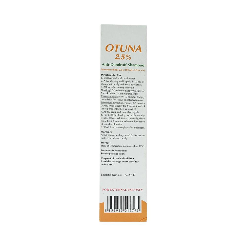 Hình ảnh Dầu gội trị gàu Otuna 2.5% giảm viêm da tiết bã nhờn ở da đầu (120ml)