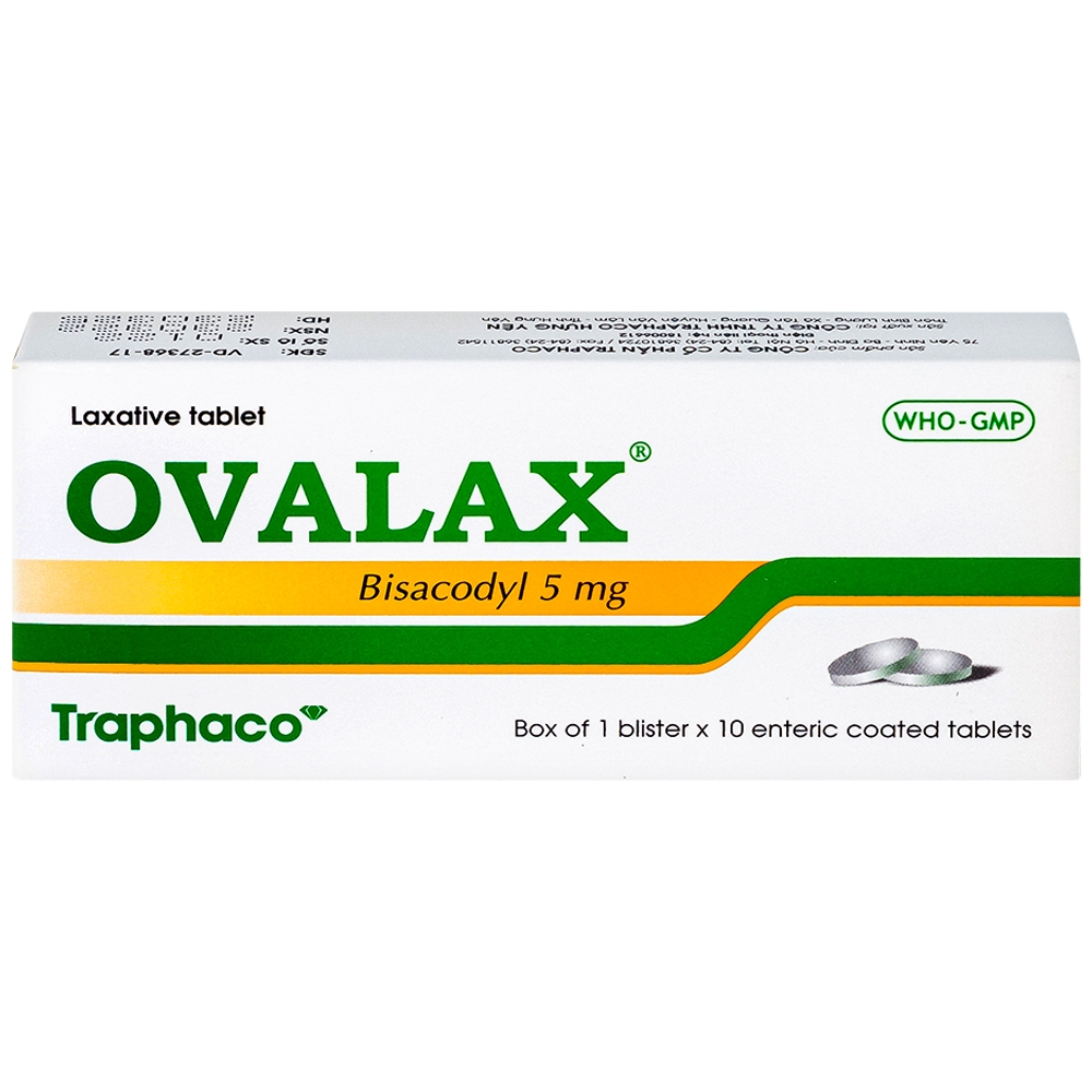 Hình ảnh Viên nhuận tràng Ovalax 5mg Traphaco điều trị táo bón, làm sạch ruột (1 vỉ x 10 viên)