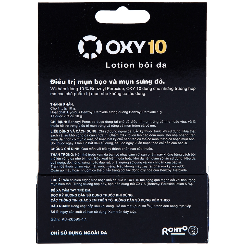 Hình ảnh Lotion bôi da Oxy10 Rohto điều trị mụn bọc và mụn sưng đỏ (10g)