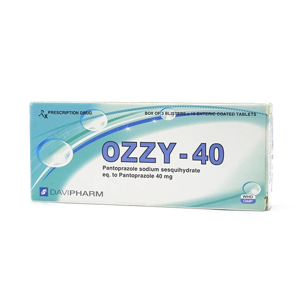 Hình ảnh Viên nén Ozzy-40 DaViPharm điều trị GERD, loét dạ dày – tá tràng (3 vỉ x 10 viên)