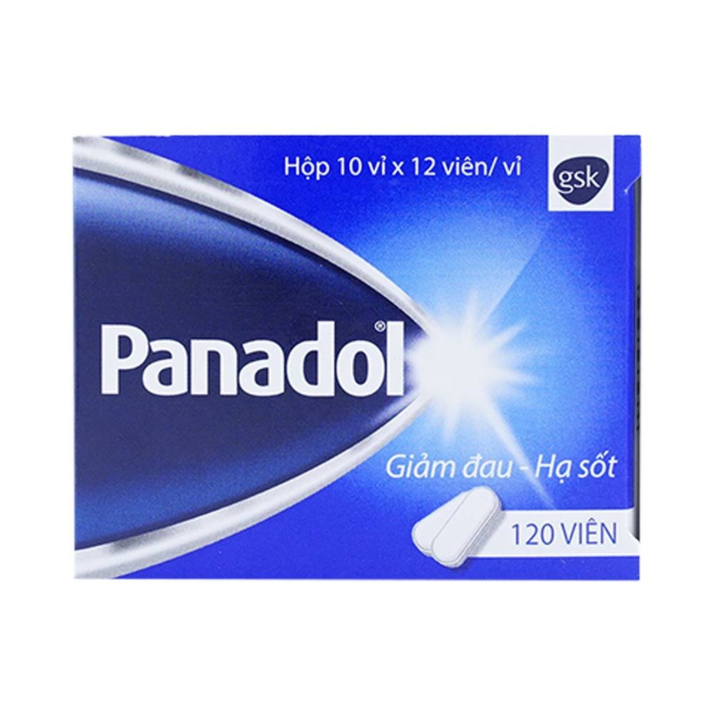 Hình ảnh Viên nén Panadol 500mg GSK giảm đau, hạ sốt, điều trị đau đầu, đau cơ (10 vỉ x 12 viên)