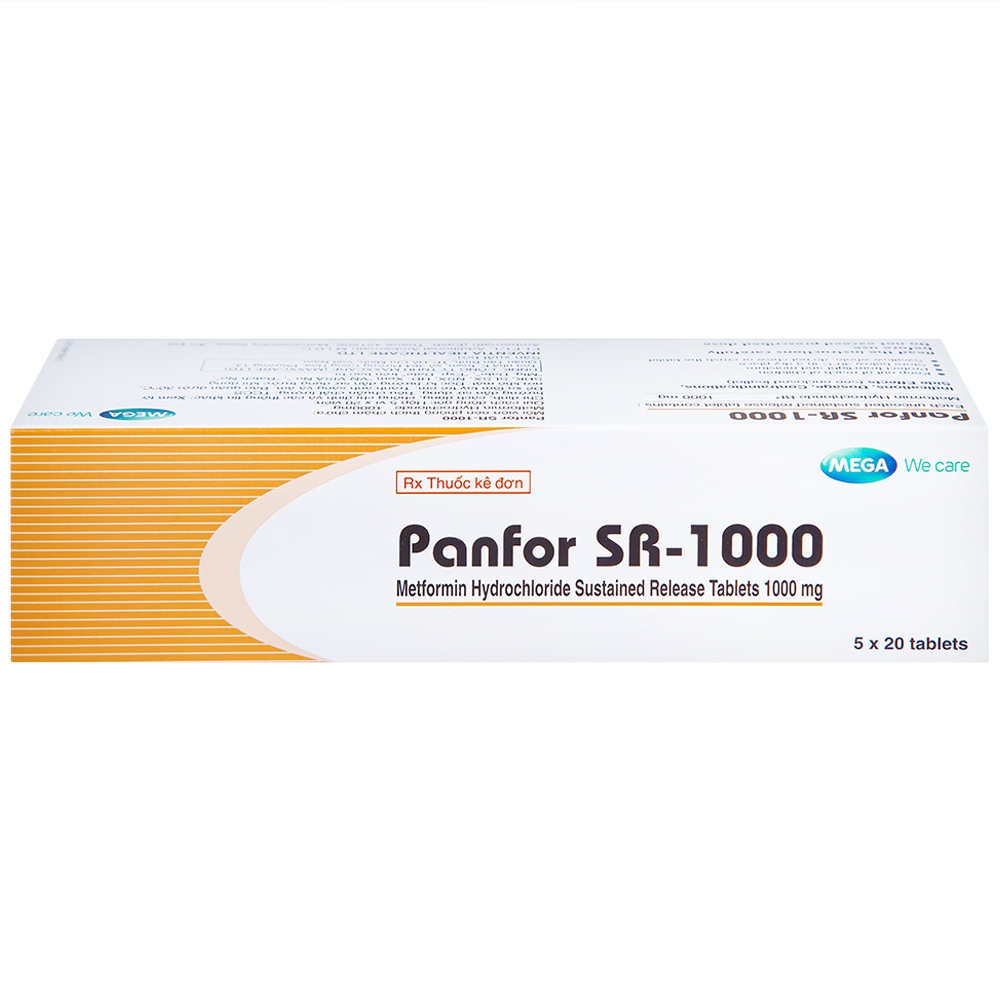 Hình ảnh Viên nén Panfor SR-1000 MEGA We Care điều trị bệnh đái tháo đường típ 2 (5 vỉ x 20 viên)