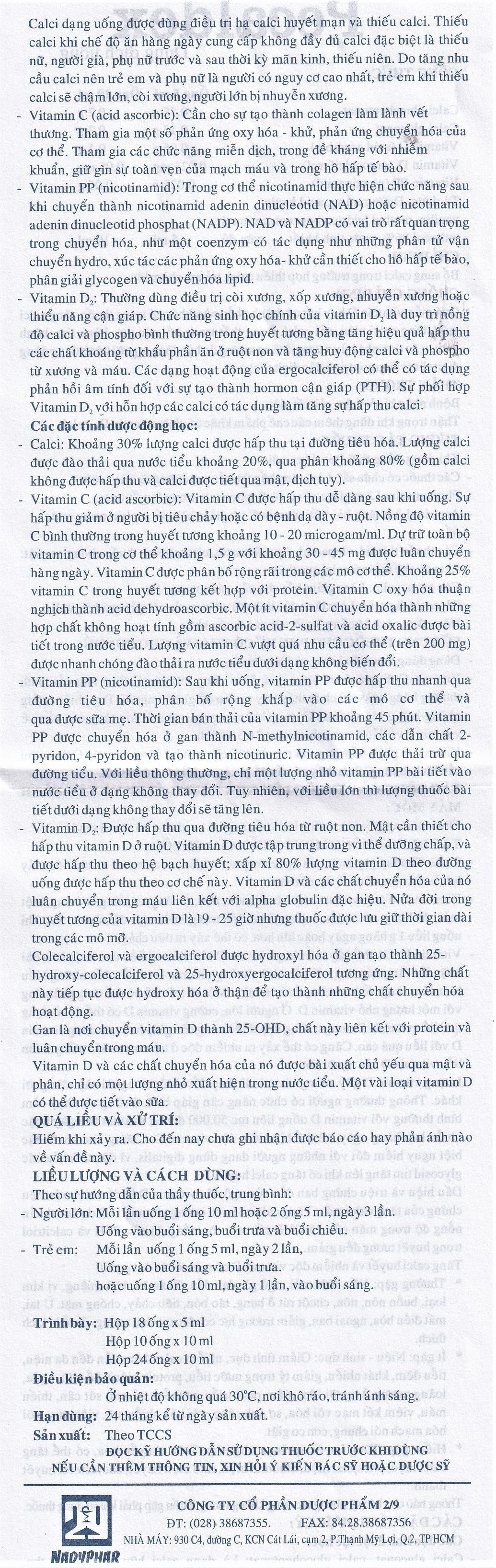 Hình ảnh Dung dịch uống Pecaldex Nadyphar bổ sung canxi cho trẻ em chậm lớn (1 vỉ x 10 ống x 10ml)