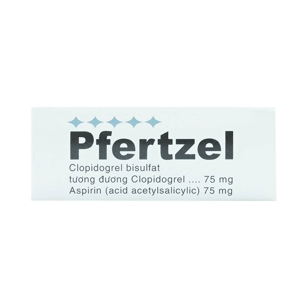 Hình ảnh Viên nén Pfertzel 75mg/75mg DaViPharm dự phòng nghẽn mạch huyết khối, điều trị nhồi máu cơ tim (3 vỉ x 10 viên)