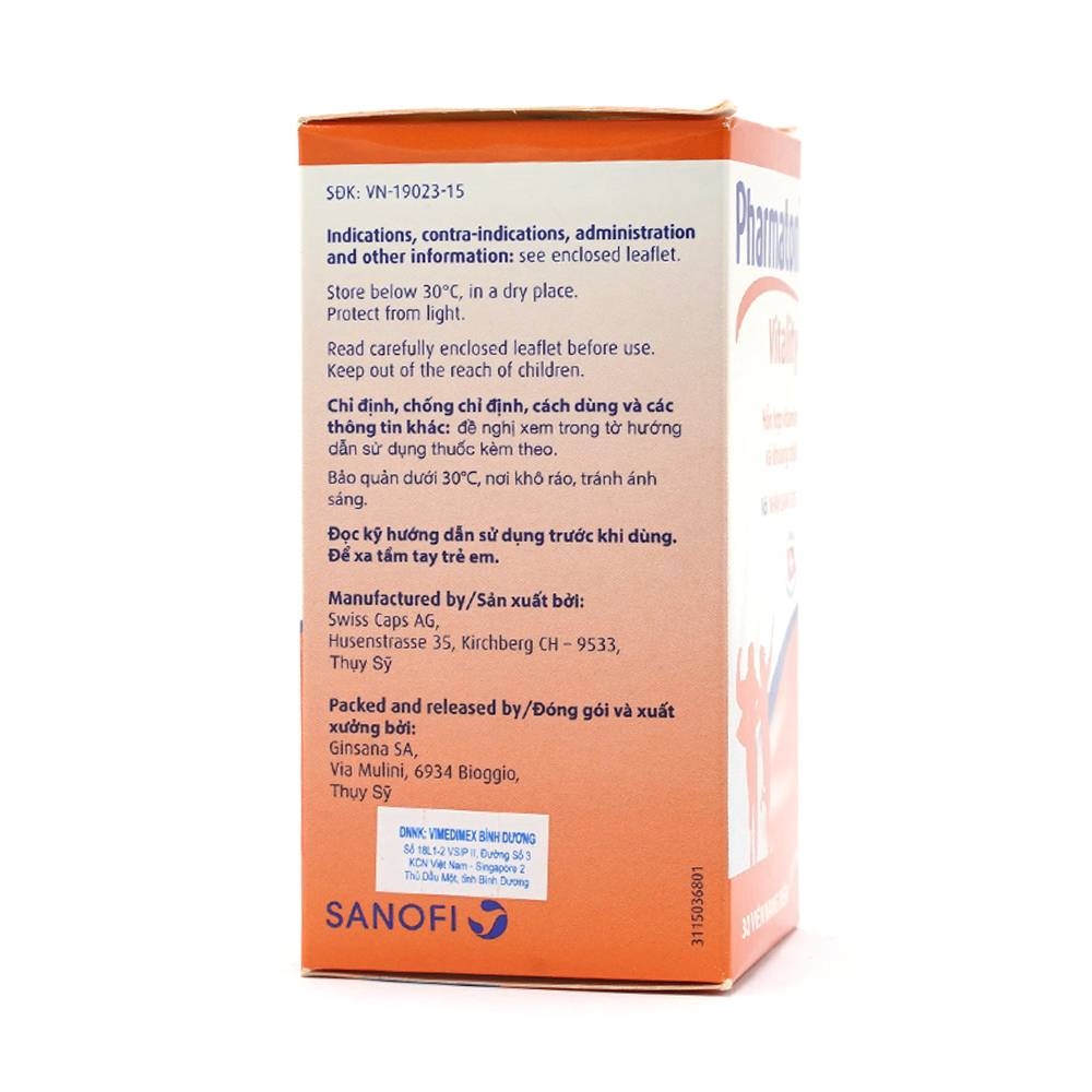 Hình ảnh Viên nang mềm Pharmaton Vitality Sanofi bổ sung vitamin và khoáng chất dùng trong kiệt sức, mệt mỏi (30 viên)