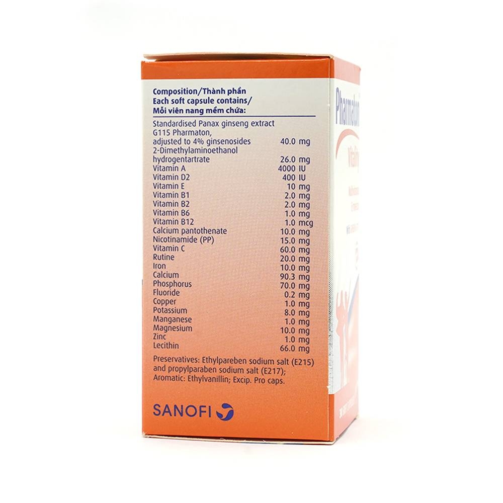 Hình ảnh Viên nang mềm Pharmaton Vitality Sanofi bổ sung vitamin và khoáng chất dùng trong kiệt sức, mệt mỏi (30 viên)