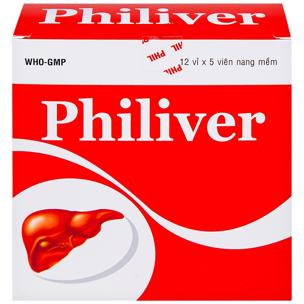 Hình ảnh Viên nang mềm Philiver Phil Inter Pharma điều trị bệnh gan mạn tính, gan nhiễm mỡ (12 vỉ x 5 viên)