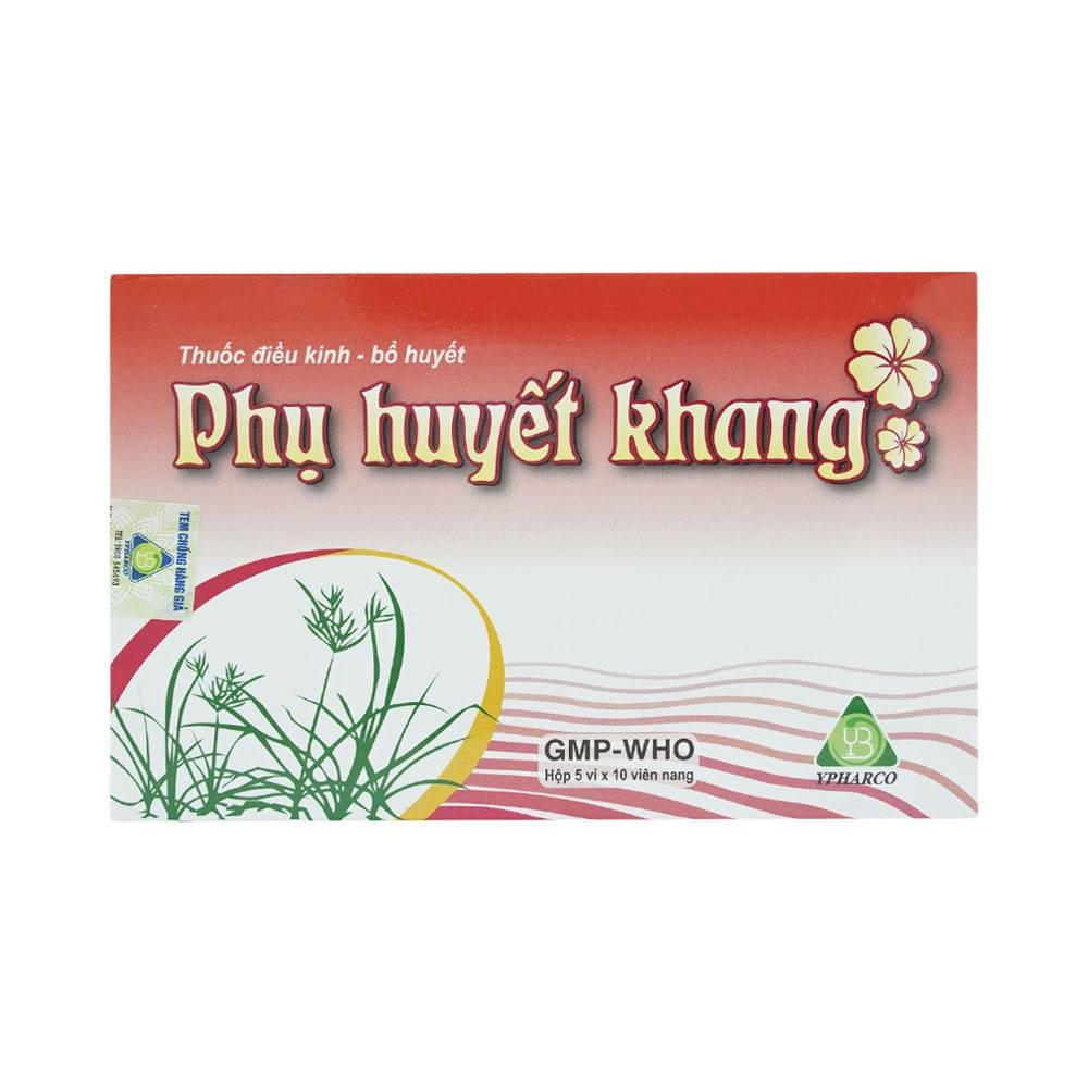 Hình ảnh Thuốc điều kinh bổ huyết Phụ Huyết Khang YPharco điều trị rối loạn kinh nguyệt (5 vỉ x 10 viên)