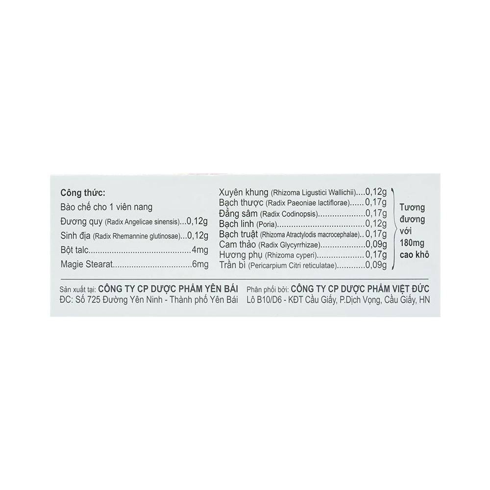 Hình ảnh Thuốc điều kinh bổ huyết Phụ Huyết Khang YPharco điều trị rối loạn kinh nguyệt (5 vỉ x 10 viên)