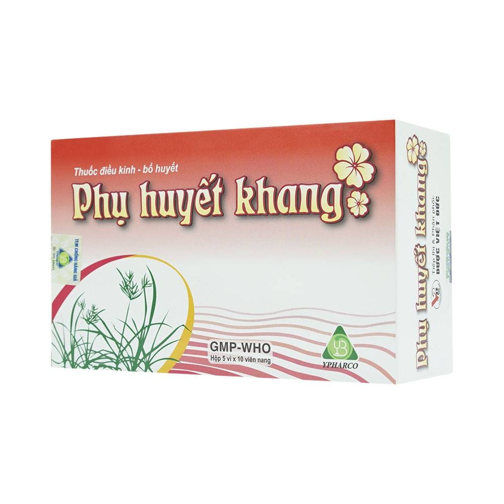 Hình ảnh Thuốc điều kinh bổ huyết Phụ Huyết Khang YPharco điều trị rối loạn kinh nguyệt (5 vỉ x 10 viên)