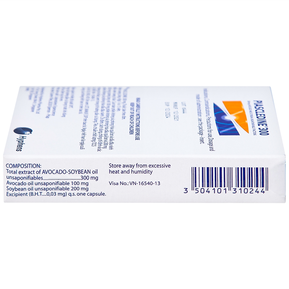 Hình ảnh Viên nang cứng Piascledine 300 Hyphens điều trị viêm xương khớp hông và khớp gối (1 vỉ x 15 viên) 