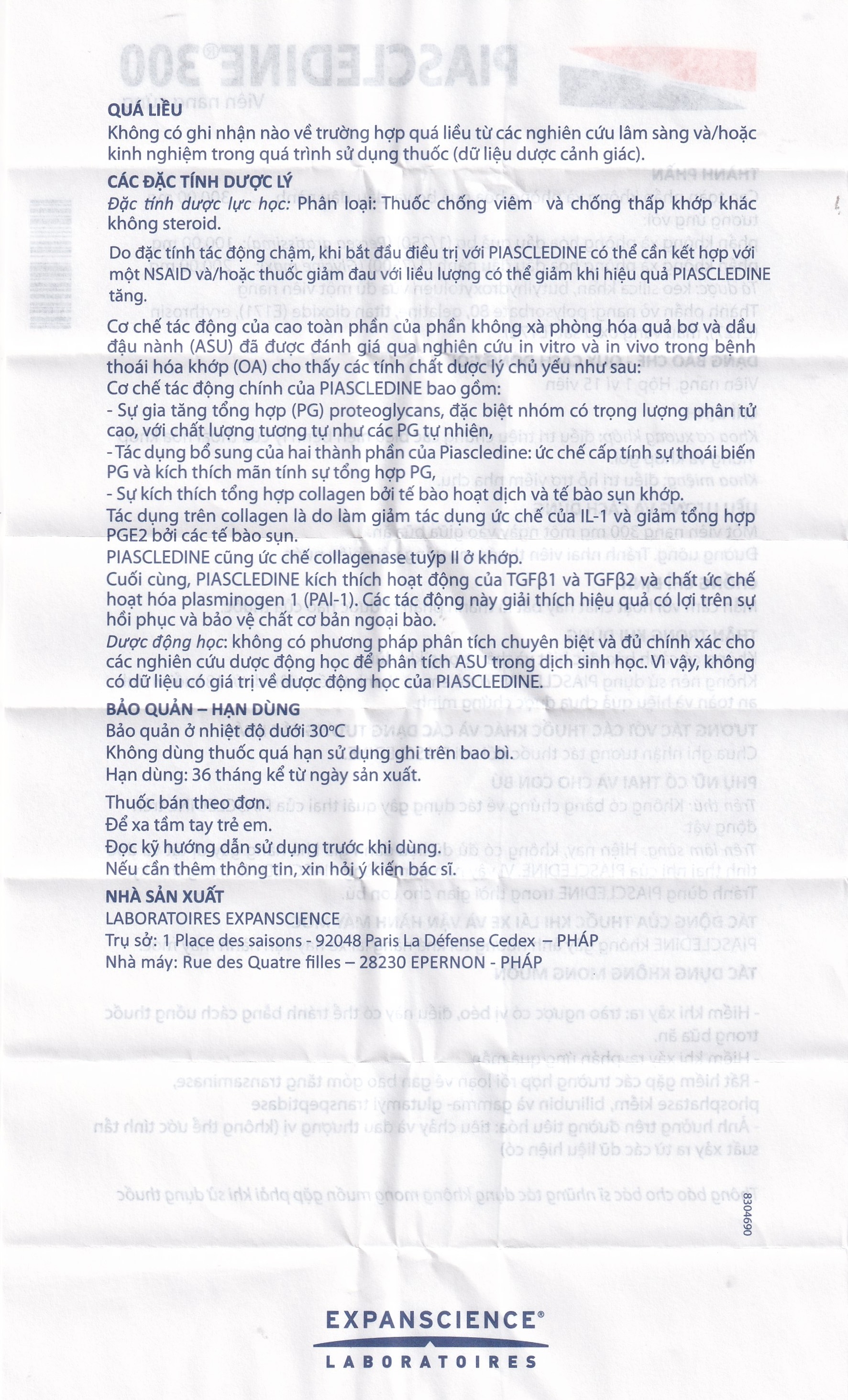 Hình ảnh Viên nang cứng Piascledine 300 Hyphens điều trị viêm xương khớp hông và khớp gối (1 vỉ x 15 viên) 