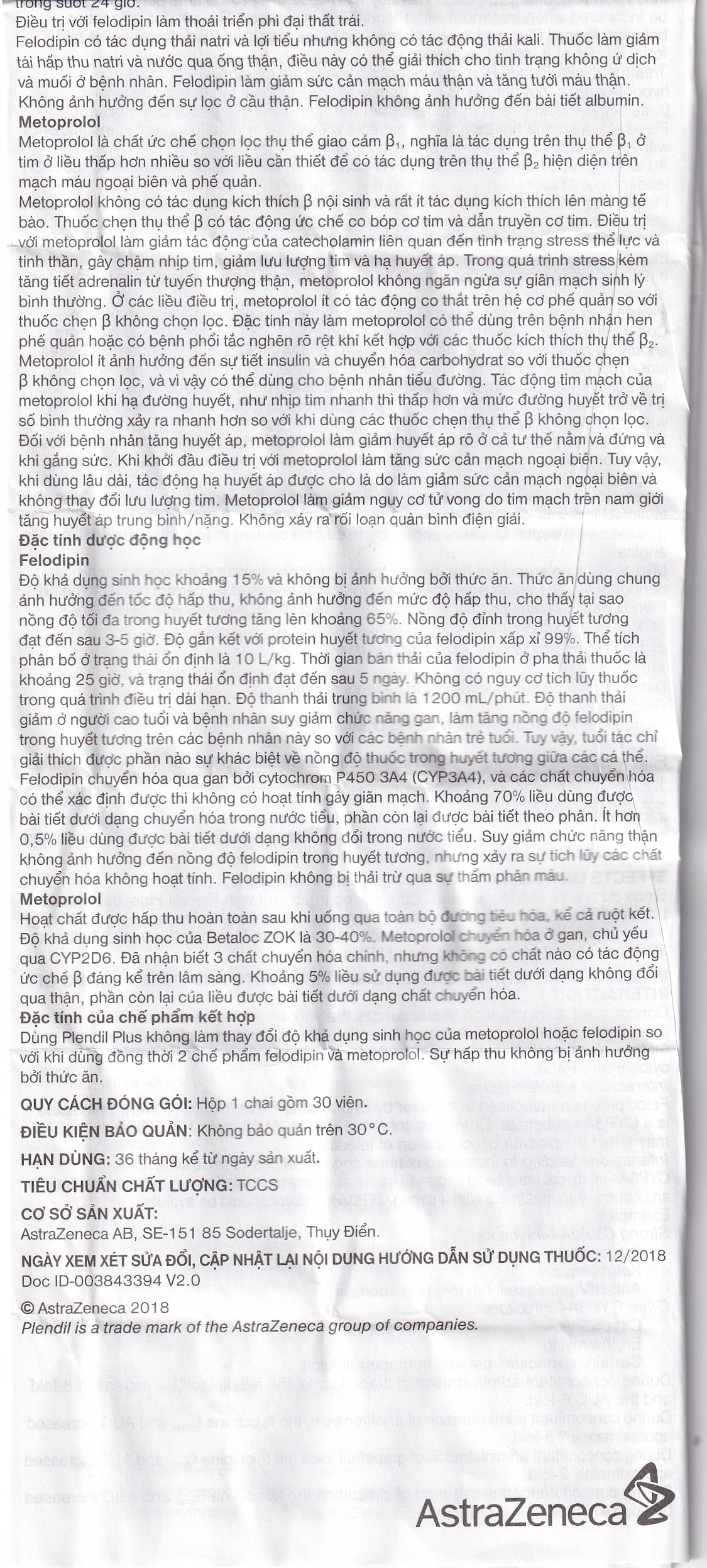 Hình ảnh Viên nén Plendil Plus AstraZeneca điều trị tăng huyết áp (30 viên)