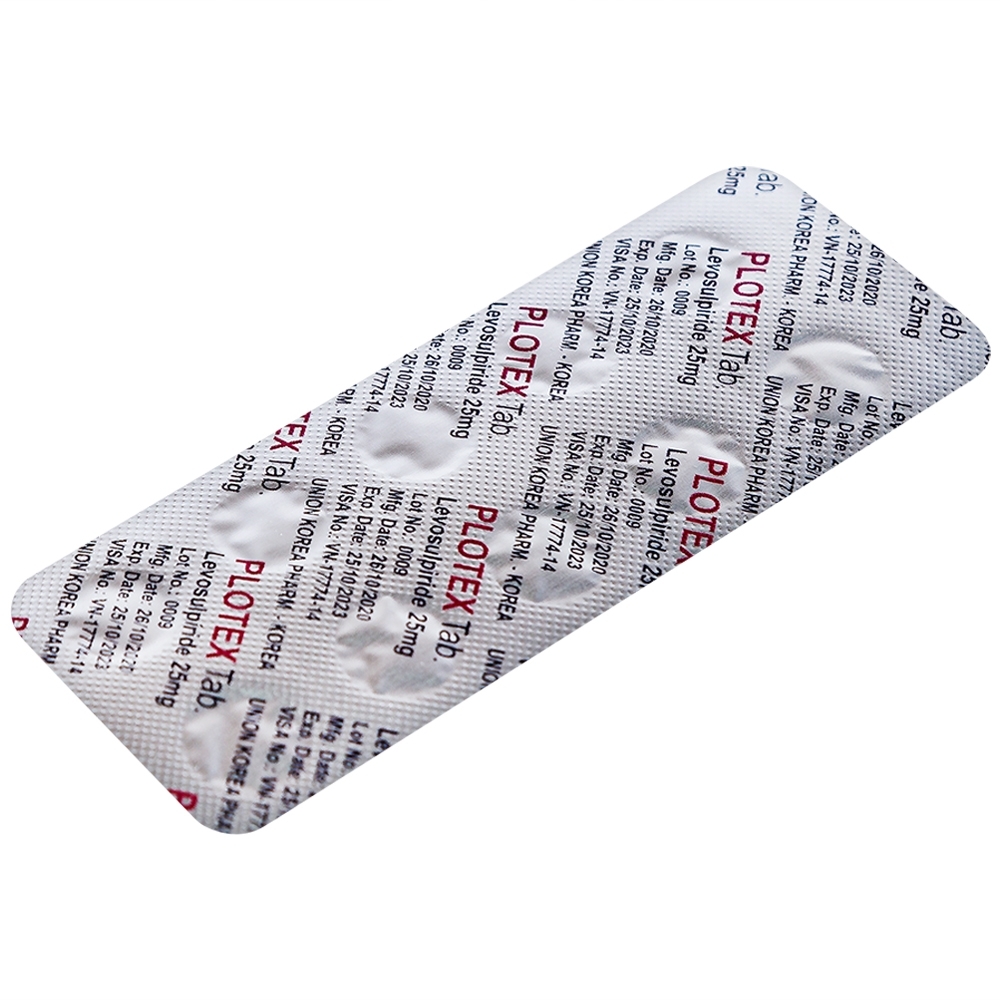 Hình ảnh Thuốc Plotex 25mg Union Korea Pharm điều trị bệnh tâm thần phân liệt (10 vỉ x 10 viên)