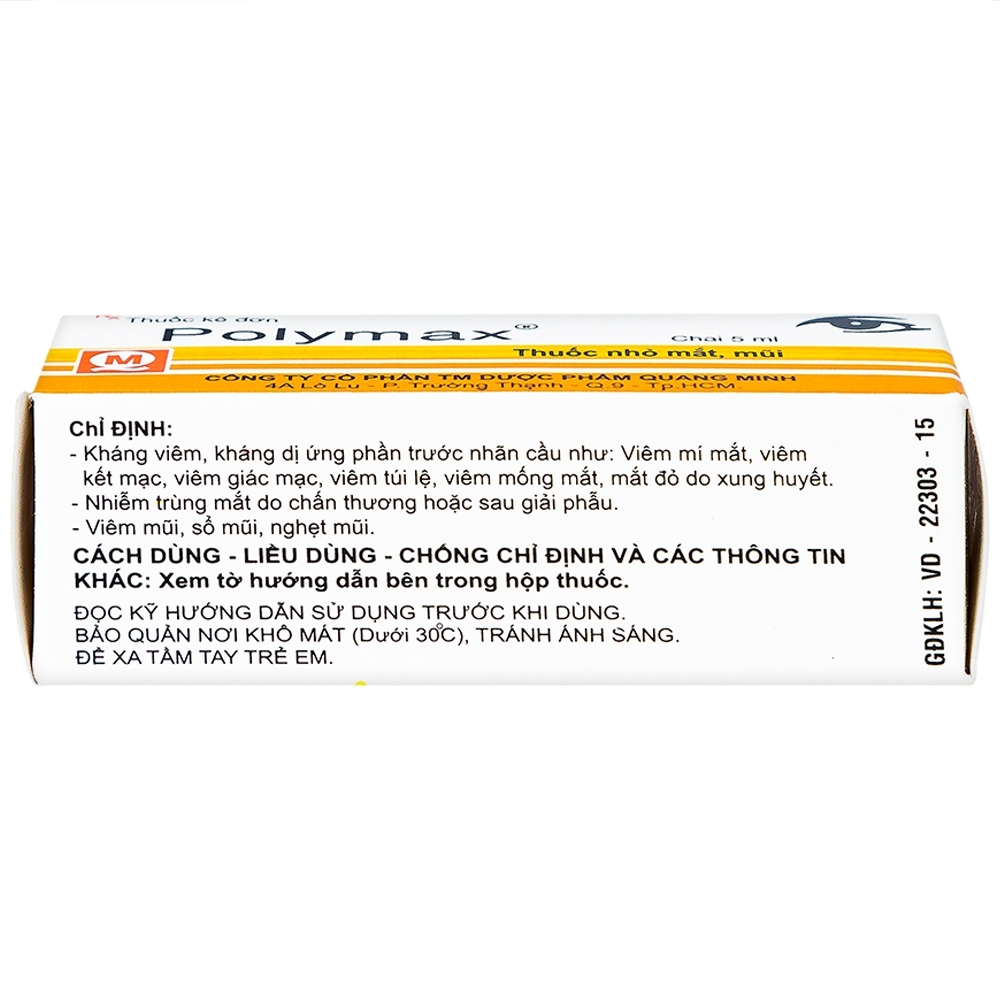 Hình ảnh Thuốc nhỏ mắt Polymax 5ml Medipharco dùng để kháng viêm, kháng dị ứng