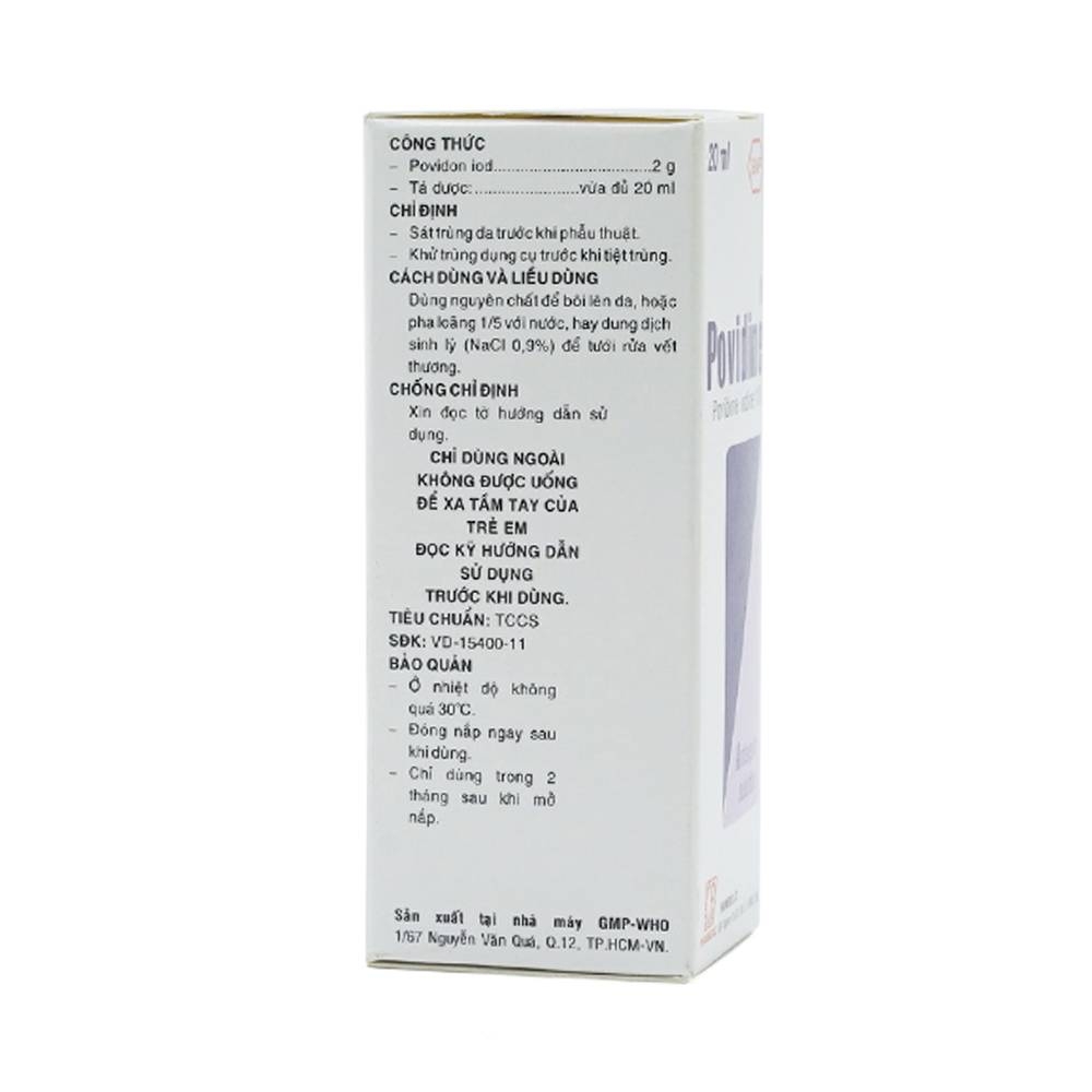 Hình ảnh Dung dịch sát khuẩn Povidine 10% Pharmedic ngăn ngừa nhiễm khuẩn ở vết cắt, vết trầy (20ml)