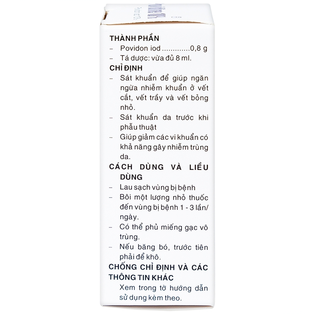 Hình ảnh Dung dịch sát khuẩn Povidine 10% Pharmedic ngăn ngừa nhiễm khuẩn ở vết cắt, vết trầy (8ml)