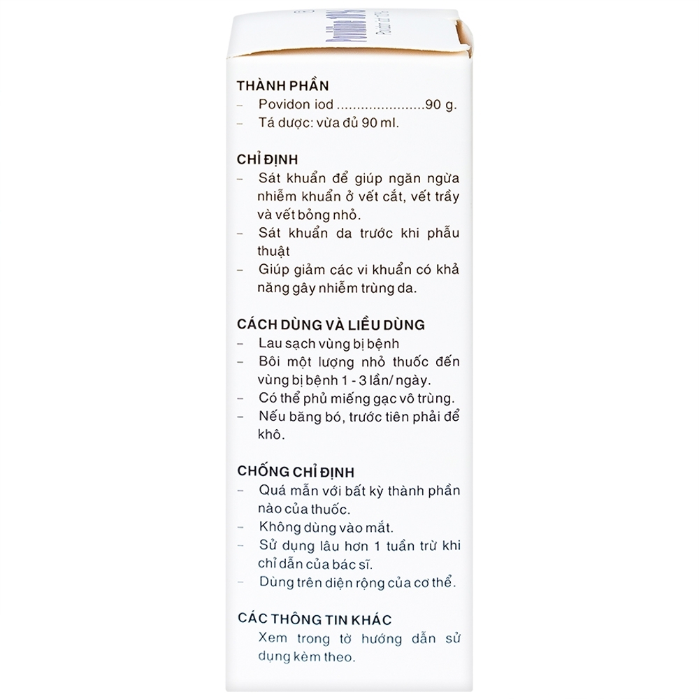 Hình ảnh Dung dịch sát khuẩn Povidine 10% Pharmedic ngăn ngừa nhiễm khuẩn ở vết cắt, vết trầy (90ml)