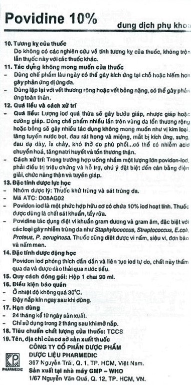 Hình ảnh Dung dịch phụ khoa Povidine 10% Pharmedic sát trùng phụ khoa, viêm âm đạo, âm hộ (90ml)