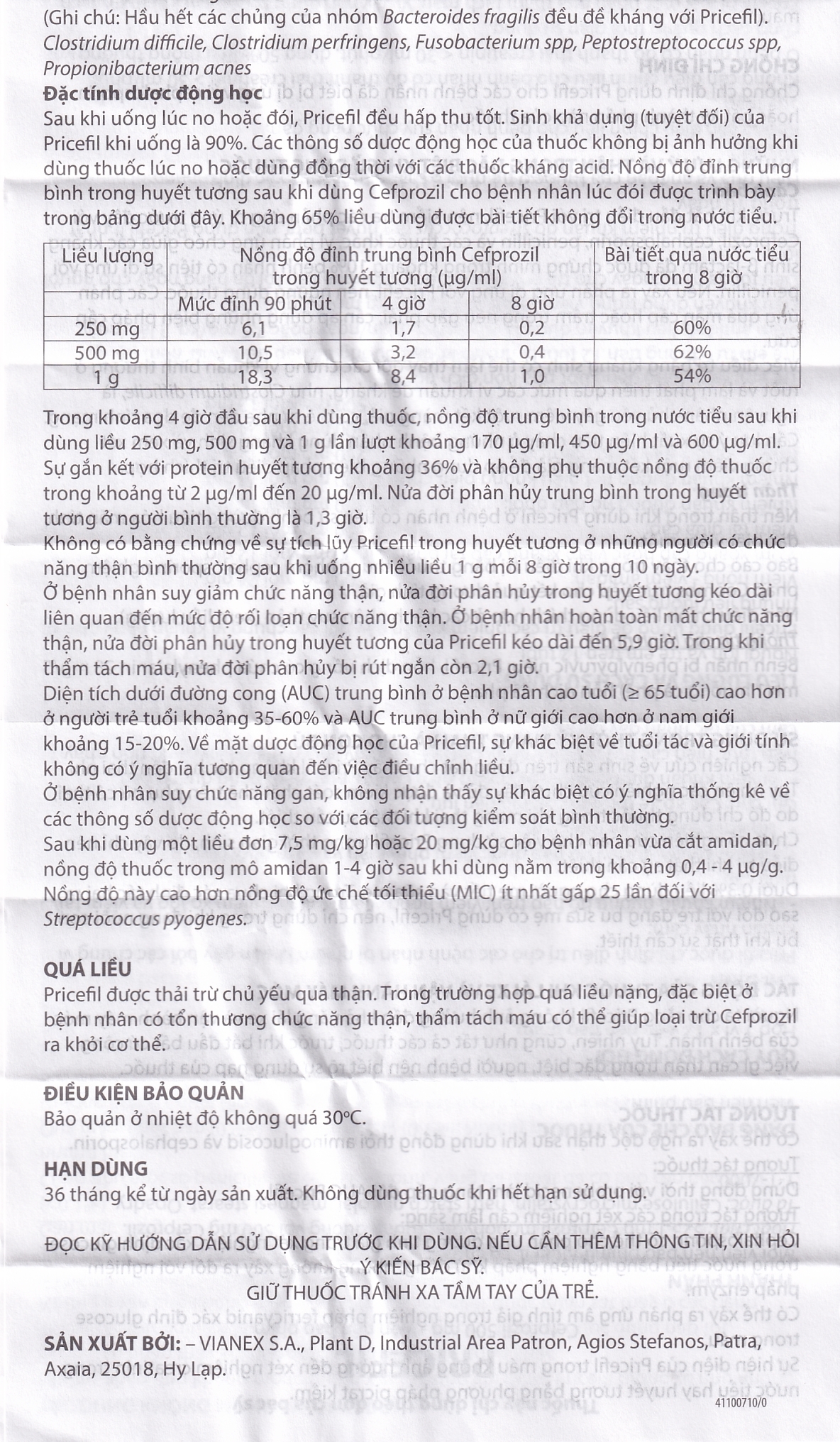 Hình ảnh Thuốc Pricefil 500mg Vianex điều trị nhiễm khuẩn đường hô hấp (1 vỉ x 12 viên)