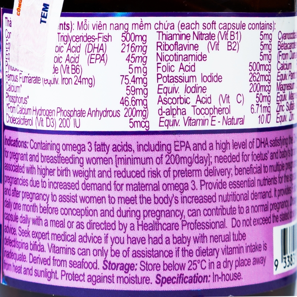 Hình ảnh Viên uống Procare Diamond bổ sung khoáng chất cho phụ nữ có thai và cho con bú (30 viên)