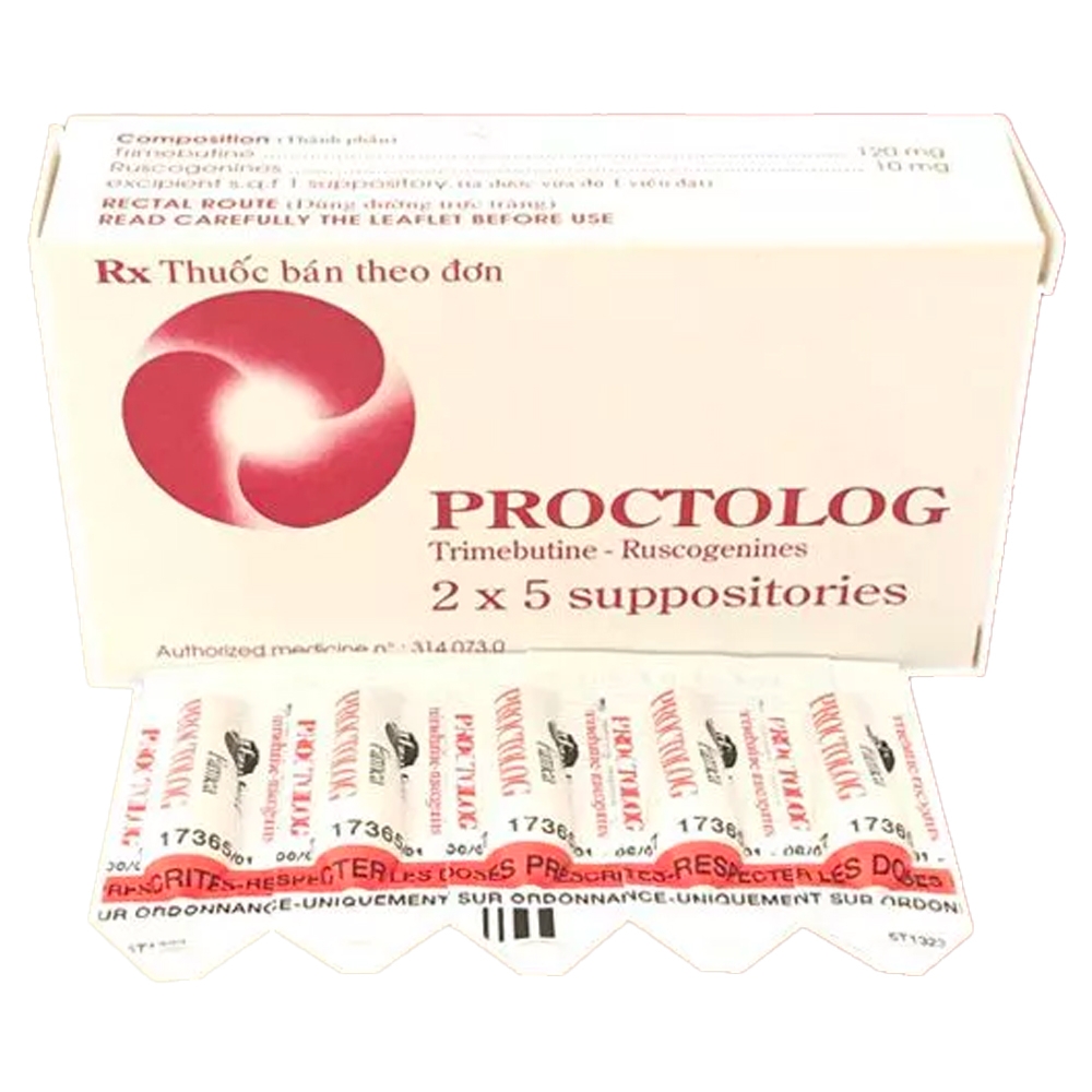 Hình ảnh Viên đặt Proctolog Pfizer điều trị đau, ngứa hậu môn, do trĩ (2 vỉ x 5 viên)