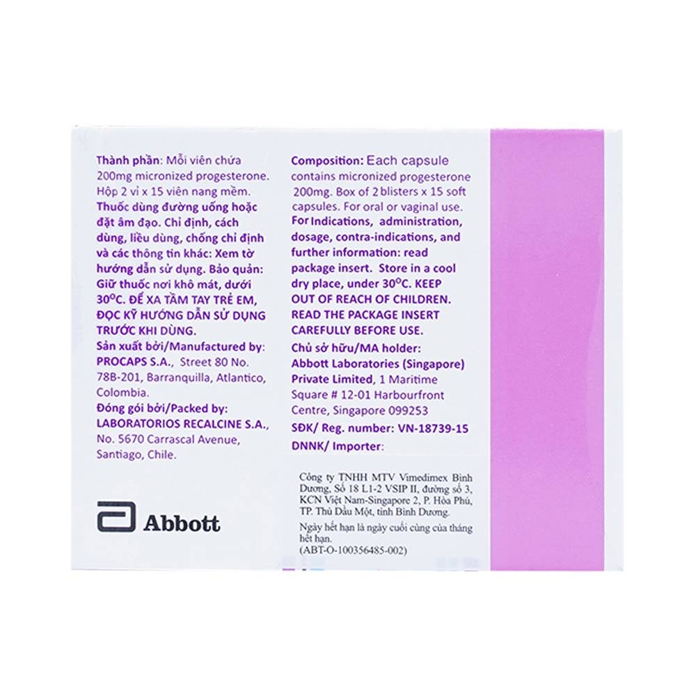 Hình ảnh Thuốc Progendo 200mg Abbott điều trị xuất huyết tử cung do rối loạn chức năng (2 vỉ x 15 viên)