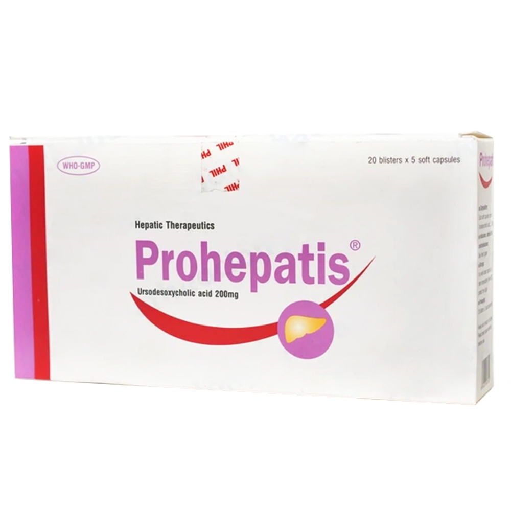 Hình ảnh Thuốc Prohepatis 200mg Phil điều trị sỏi mật, xơ gan mật nguyên phát (20 vỉ x 5 viên)