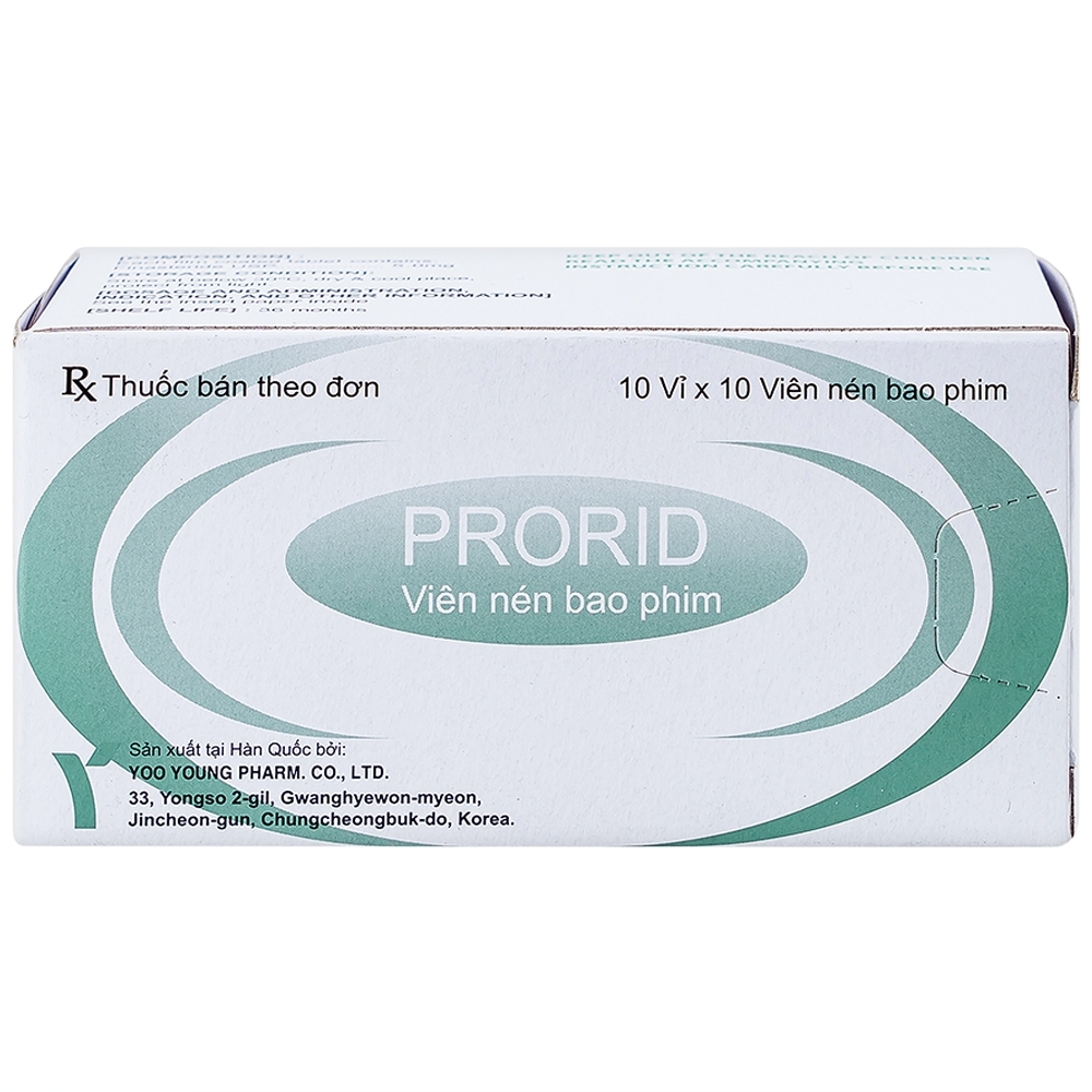 Hình ảnh Thuốc Prorid 5mg Yoo Young điều trị tăng sản tuyến tiền liệt lành tính (10 vỉ x 10 viên)