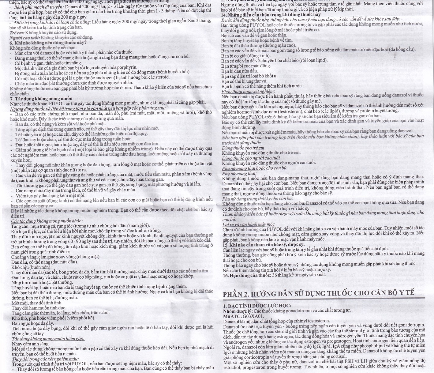 Hình ảnh Thuốc Puyol 200mg Davipharm điều trị lạc nội mạc tử cung (3 vỉ x 10 viên)