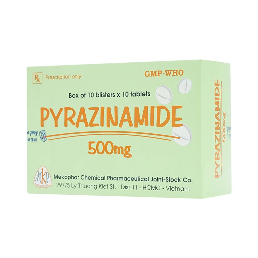 Hình ảnh Thuốc Pyrazinamide 500mg Mekophar điều trị bệnh lao phổi (10 vỉ x 10 viên)