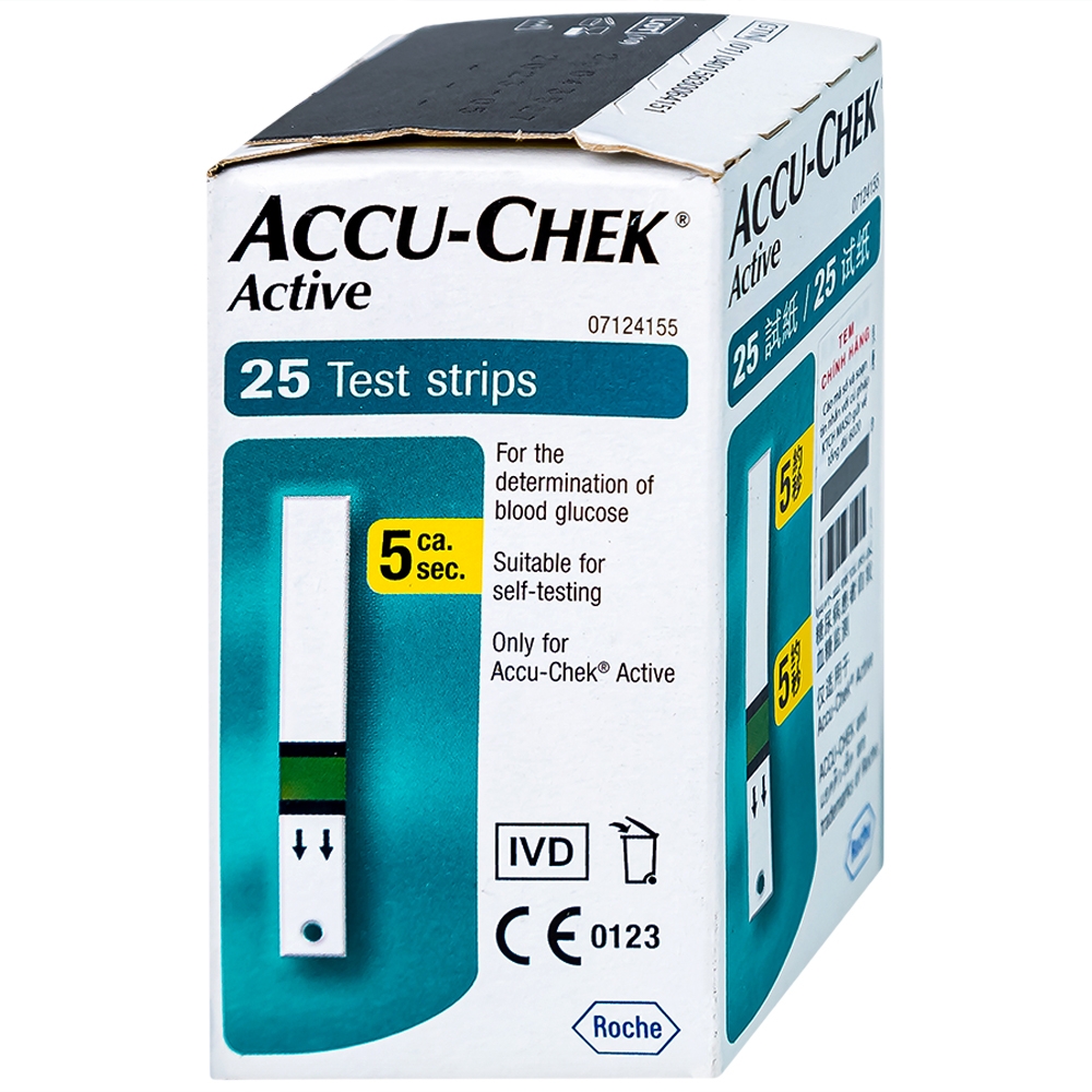 Hình ảnh Que thử đường huyết Accu-Chek Active dùng cho máy Accu-Chek Active (25 cái)