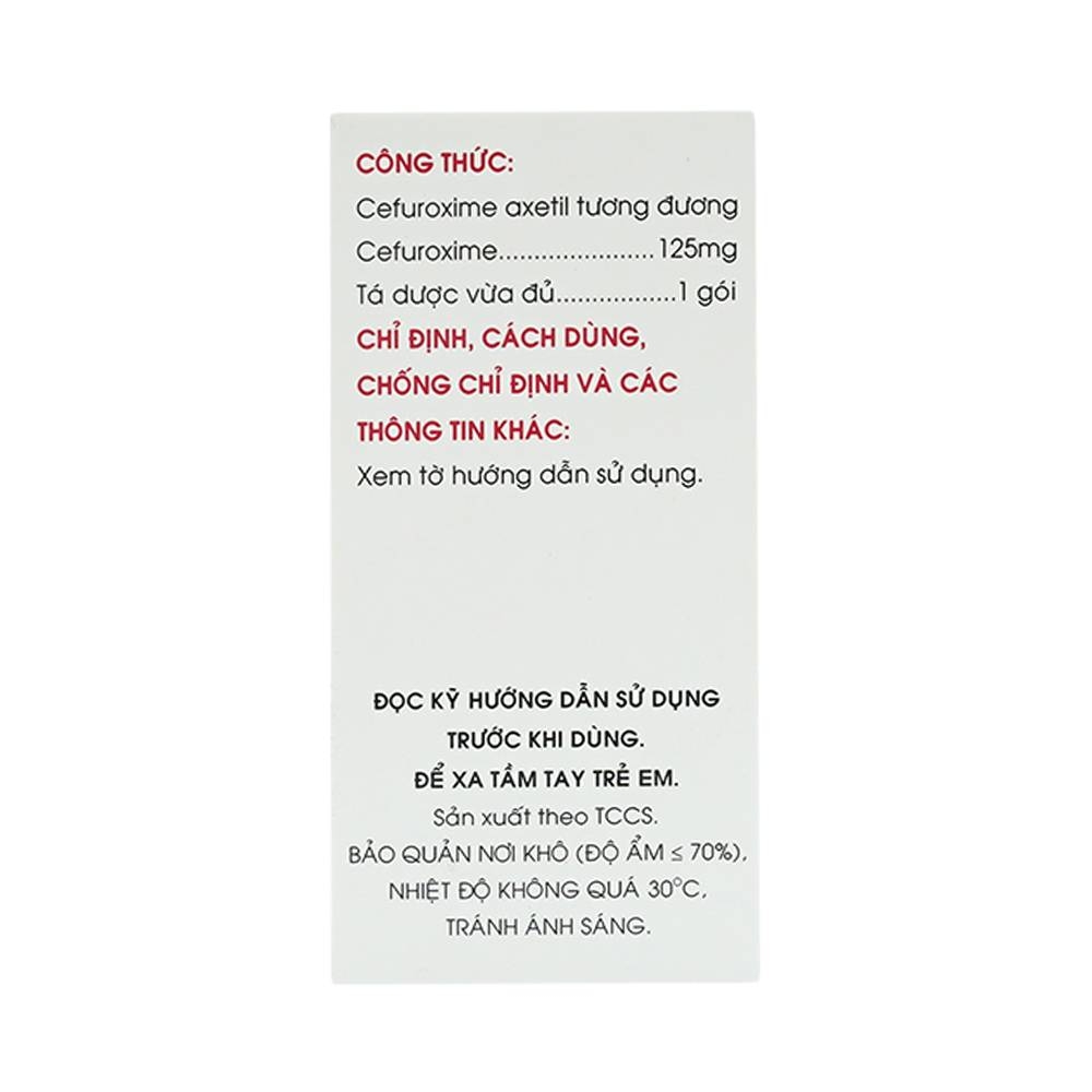 Hình ảnh Thuốc bột uống Quincef 125 Mekophar điều trị nhiễm khuẩn đường hô hấp trên (10 gói x 3.8g)