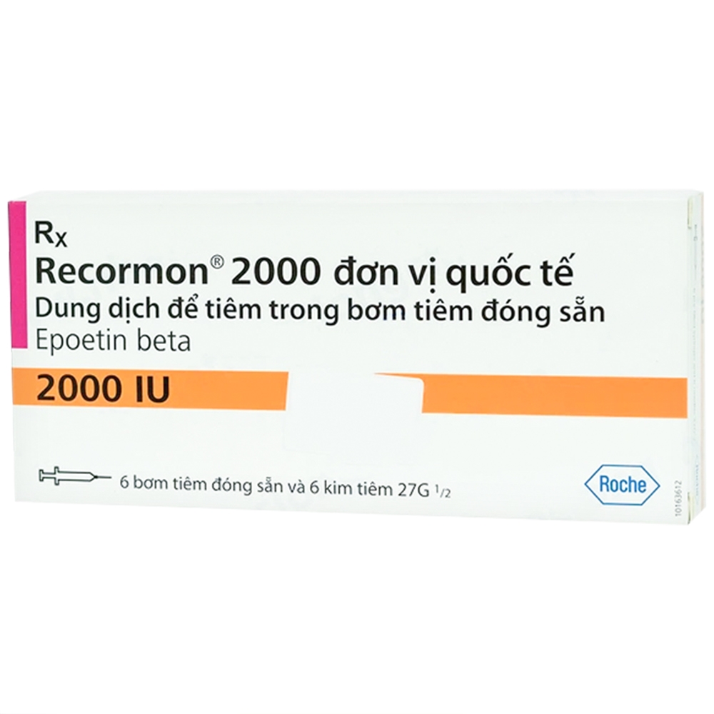 Hình ảnh Thuốc tiêm Recormon 2000IU điều trị bệnh thiếu máu (6 ống)