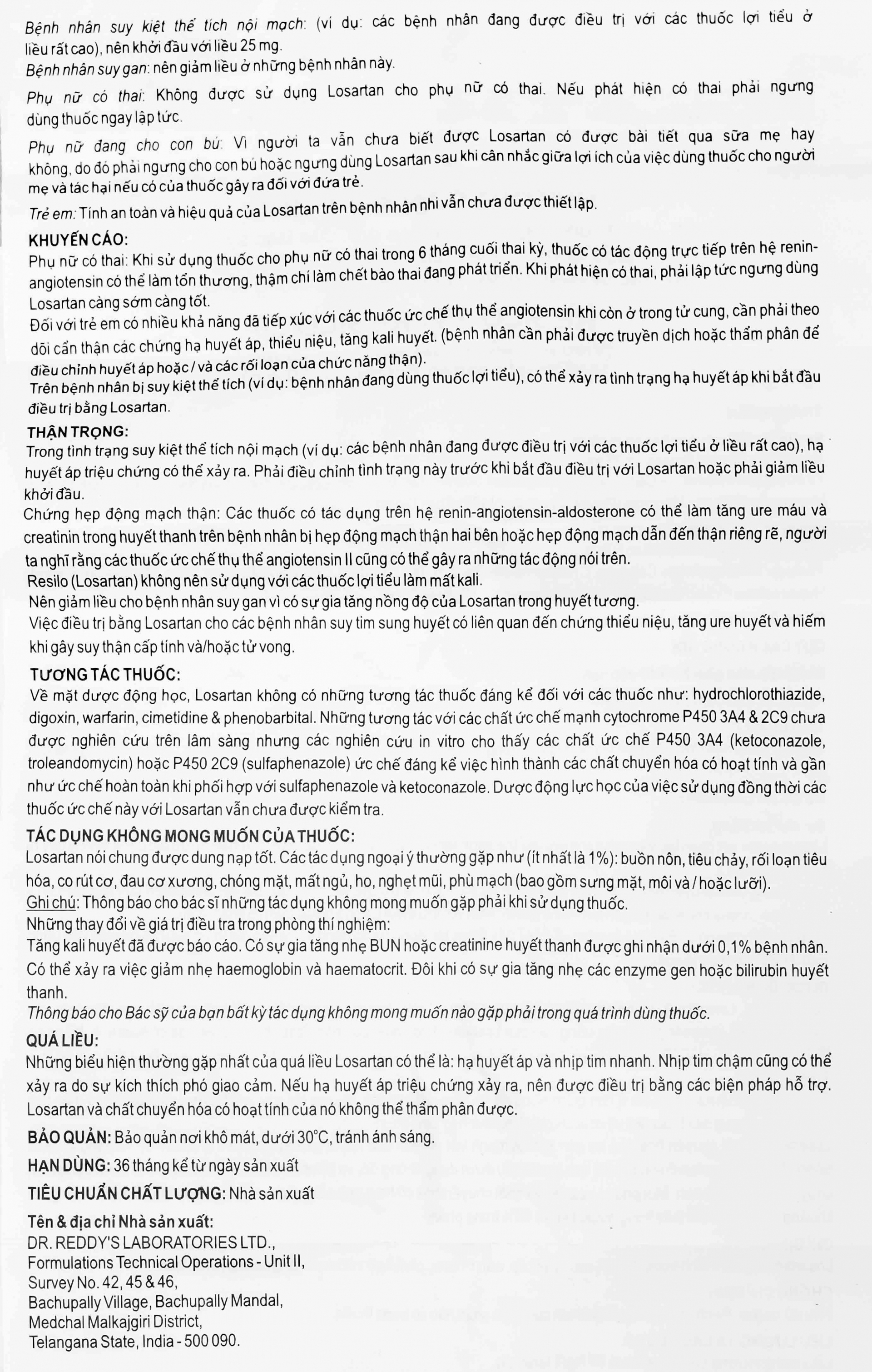 Hình ảnh Thuốc Resilo 25 Dr.Reddy's điều trị cao huyết áp (2 vỉ x 10 viên)