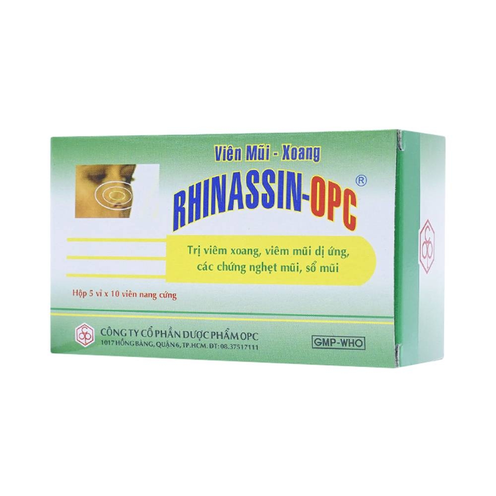 Hình ảnh Thuốc Rhinassin-OPC điều trị viêm xoang, viêm mũi dị ứng (5 vỉ x 10 viên)