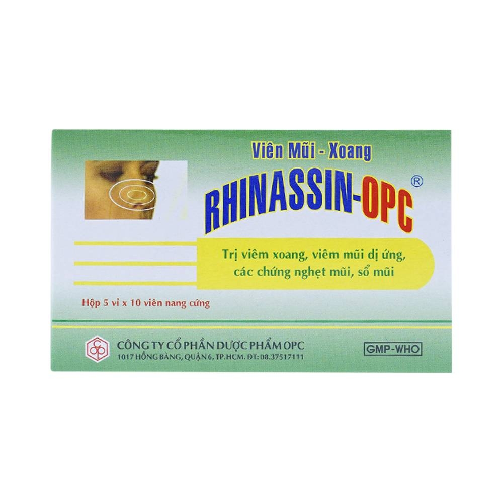 Hình ảnh Thuốc Rhinassin-OPC điều trị viêm xoang, viêm mũi dị ứng (5 vỉ x 10 viên)