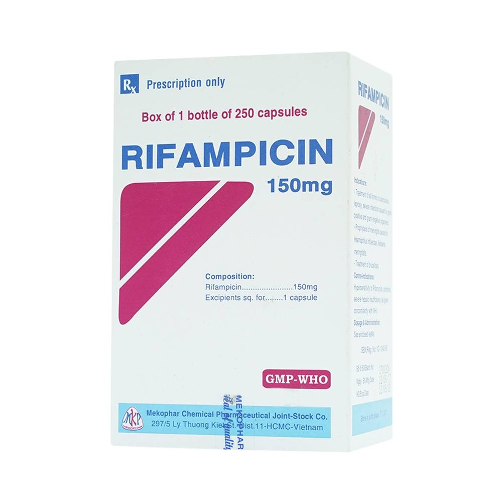 Hình ảnh Thuốc Rifampicin 150mg Mekophar điều trị lao, phong (250 viên)