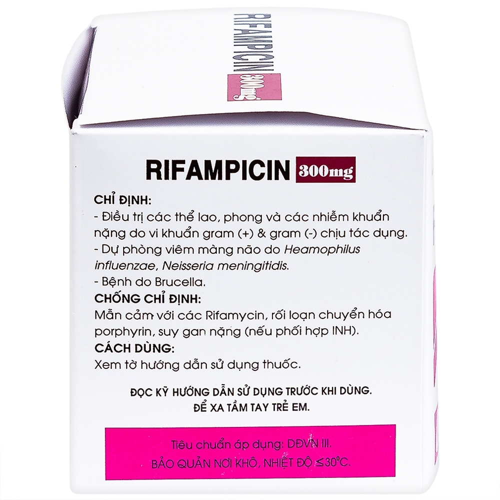 Hình ảnh Thuốc Rifampicin 300mg Mekophar điều trị lao, phong (10 vỉ x 10 viên)