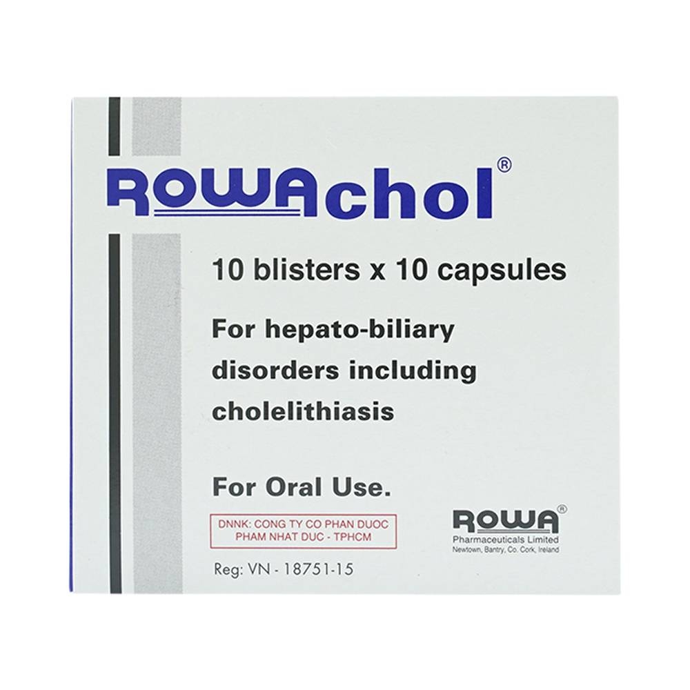 Hình ảnh Thuốc Rowachol Rowa điều trị làm tan sỏi đường mật (10 vỉ x 10 viên)