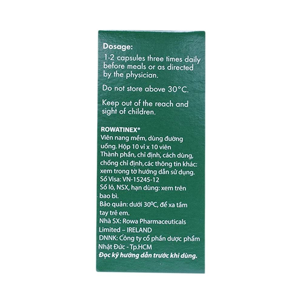 Hình ảnh Thuốc Rowatinex Rowa điều trị bệnh sỏi niệu, sỏi thận (10 vỉ x 10 viên)