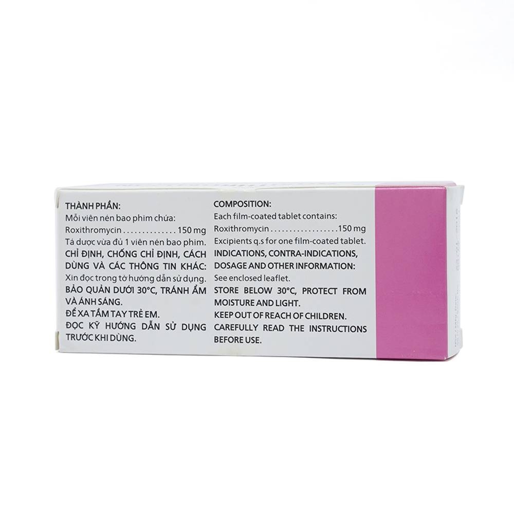 Hình ảnh Thuốc Roxithromycin 150mg Imexpharm điều trị các loại nhiễm khuẩn, bệnh bạch hầu, ho gà (2 vỉ x 10 viên)