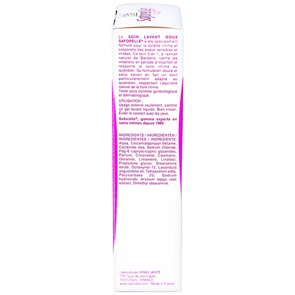 Hình ảnh Gel rửa dịu nhẹ Saforelle Soin Lavant Doux vệ sinh cơ quan sinh dục ngoài và cơ thể cho da nhạy cảm (100ml)