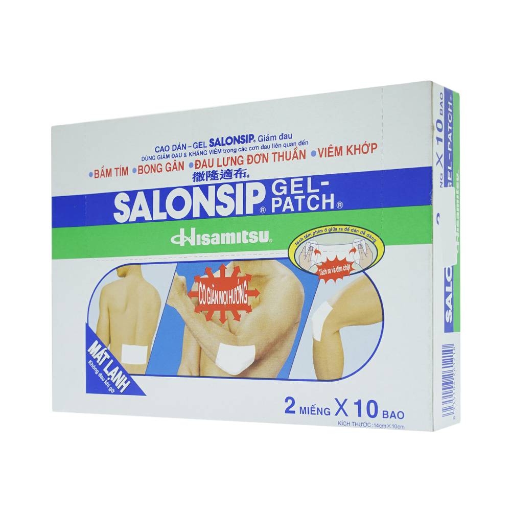 Hình ảnh Cao dán - gel Salonship giảm đau, kháng viêm do bầm tím, bong gân (10 gói x 2 miếng)