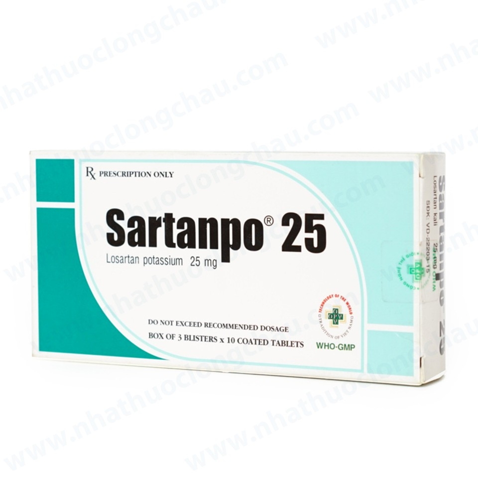 Hình ảnh Thuốc Sartanpo 25 OPV điều trị tăng huyết áp (3 vỉ x 10 viên)