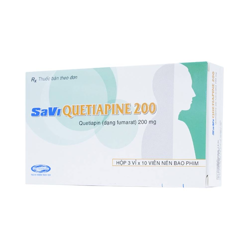 Hình ảnh Thuốc Savi Quetiapine 200 điều trị tâm thần phân liệt (3 vỉ x 10 viên)