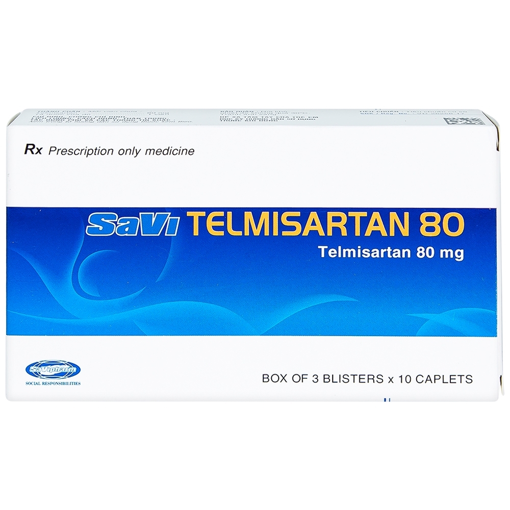 Hình ảnh Thuốc Savi Telmisartan 80 điều trị tăng huyết áp (3 vỉ x 10 viên) 